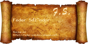 Feder Sándor névjegykártya