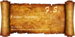 Feder Sándor névjegykártya