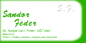 sandor feder business card